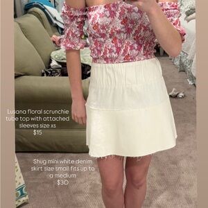 Mini White Denim Skirt and Top (selling both!)